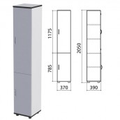 Шкаф закрытый "Монолит", 370х390х2050 мм, цвет серый (КОМПЛЕКТ)