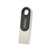 Флеш-диск 64 GB NETAC U278, USB 2.0, металлический корпус, серебристый/черный, NT03U278N-064G-20PN