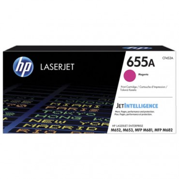 Картридж лазерный HP (CF453A) Color LJ M652dn/M653dn/M681dh, №655A, пурпурный, ресурс 10500 стр, оригинальный