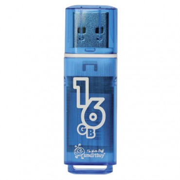 Флеш-диск 16 GB, SMARTBUY Glossy, USB 2.0, синий, SB16GBGS-B