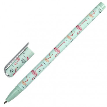 Ручка шариковая BRAUBERG SOFT TOUCH STICK "FLAMINGO", СИНЯЯ, мягкое покрытие, узел 0,7 мм, 143705