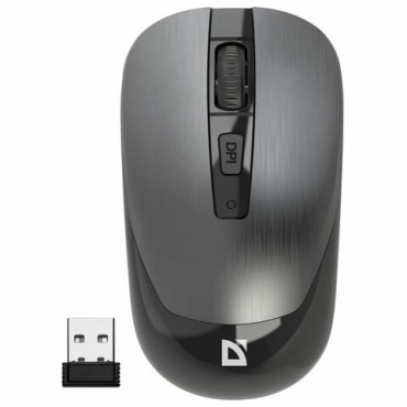 Мышь беспроводная DEFENDER Wave MM-995, USB, 3 кнопки+1 колесо-кнопка, оптическая, серая, 52993